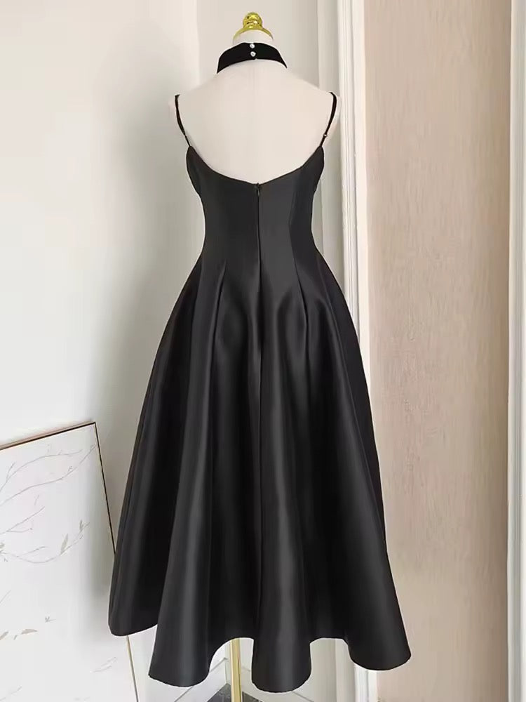 velvet strapless halter dress