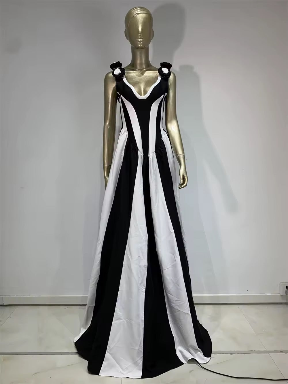 Flower Striped Patchwork Split Maxi Long Summer Bodycon Bandage Dress