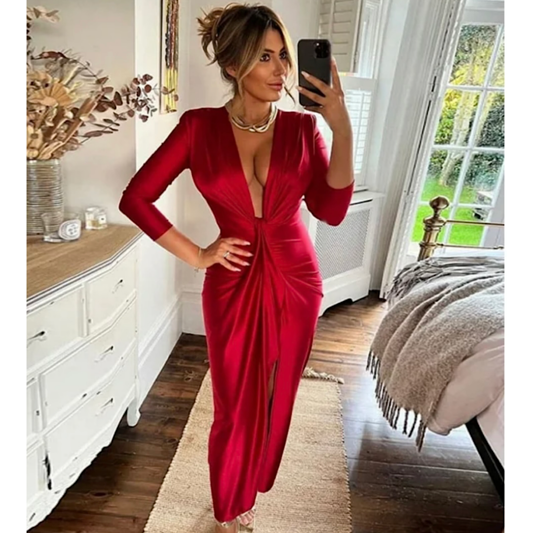Red party dress