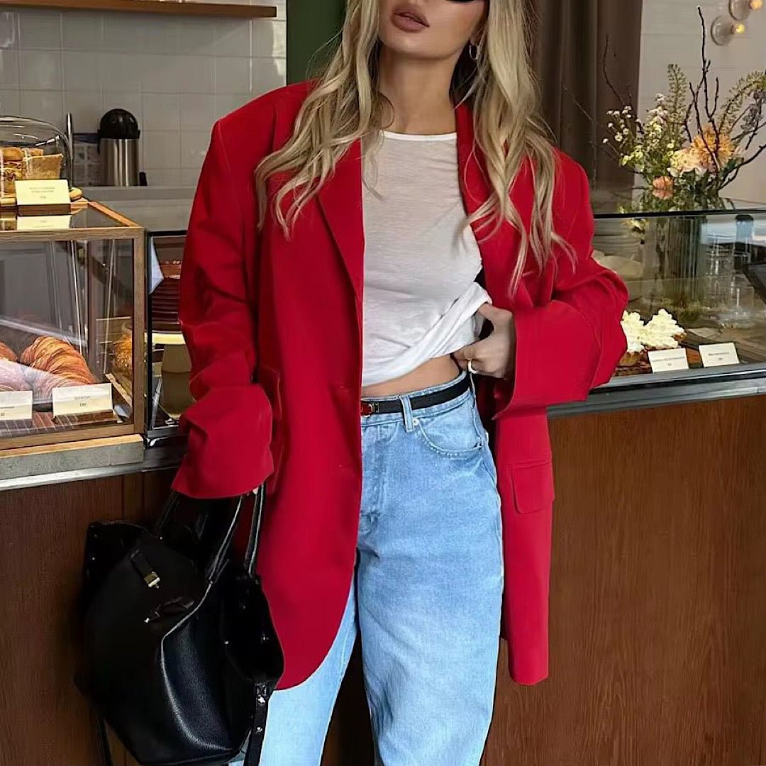Red oversized Blazer