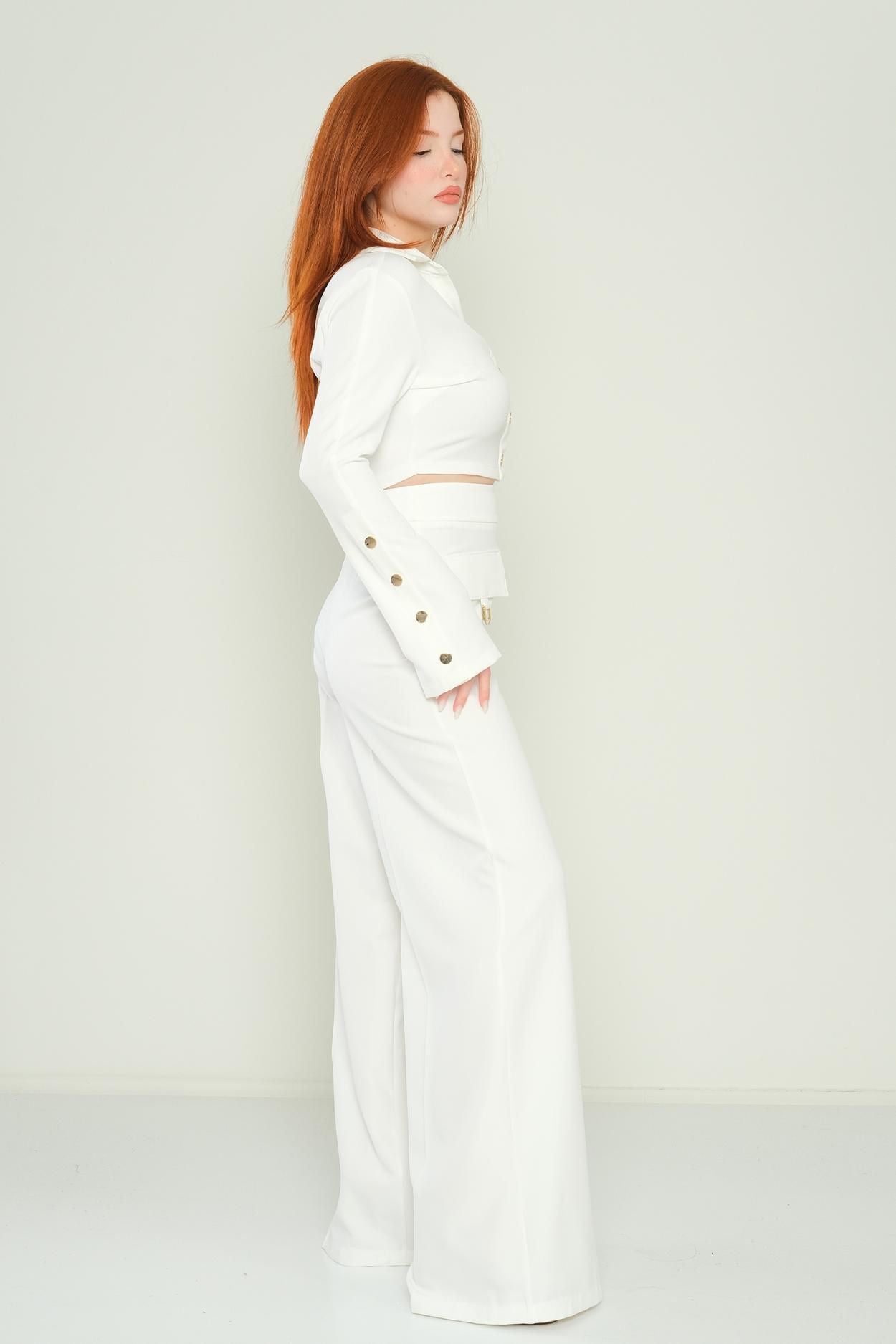 White pant set