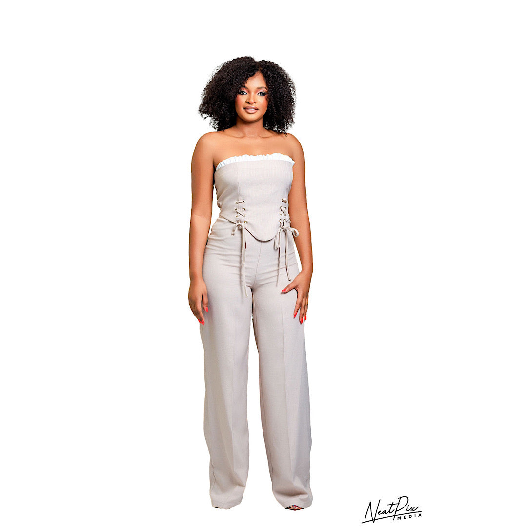 Baige armless jumpsuit