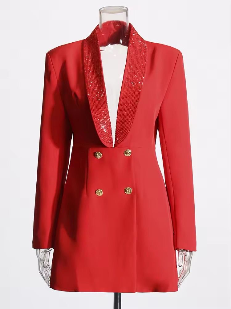 Red blazer dress