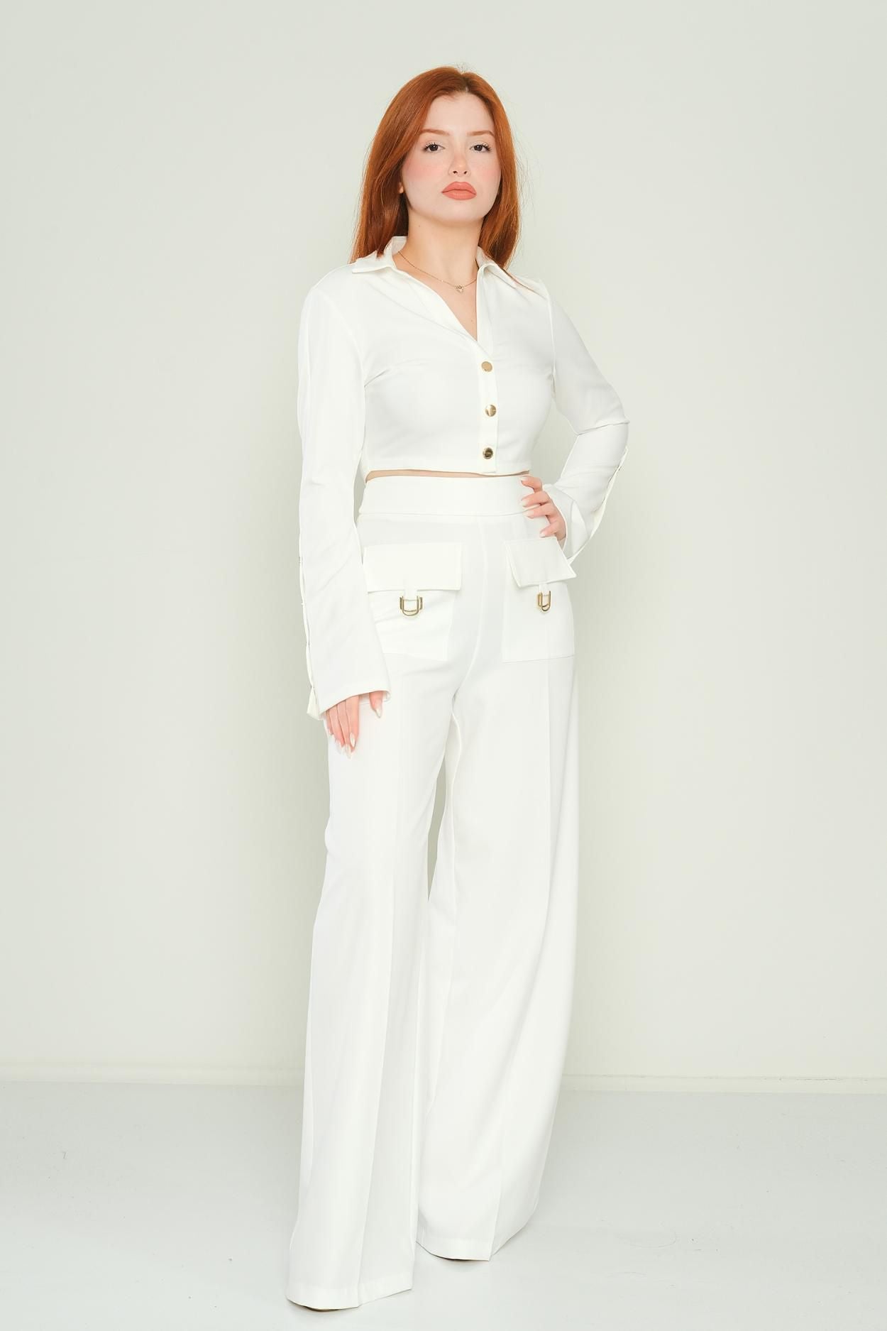 White pant set