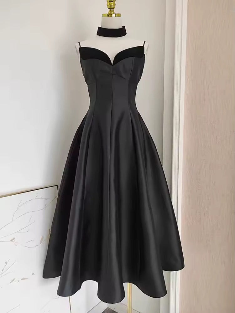 velvet strapless halter dress