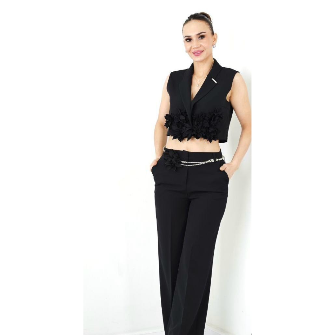 Black long pants set