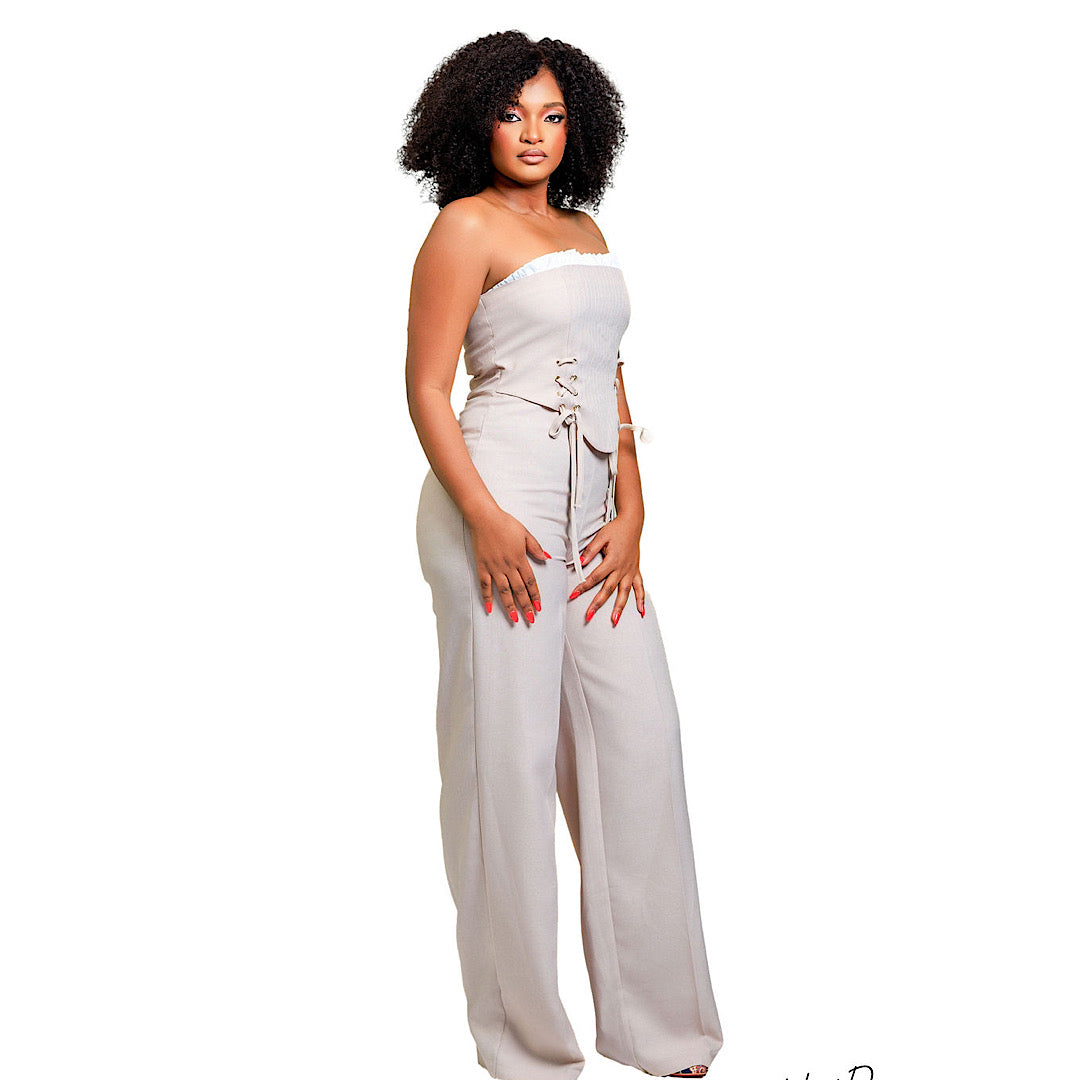 Baige armless jumpsuit