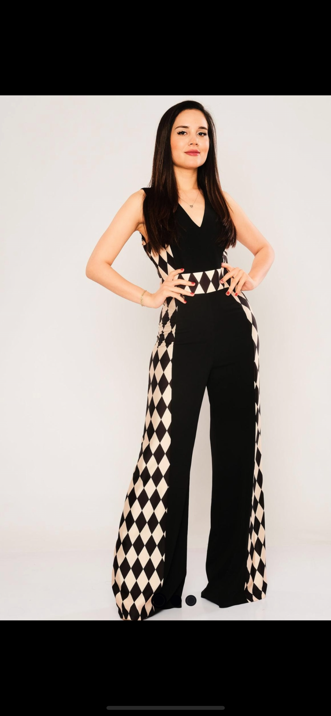 Black and cream jumpsuit