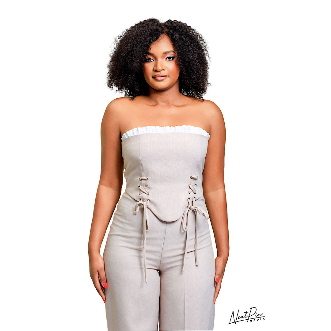 Baige armless jumpsuit