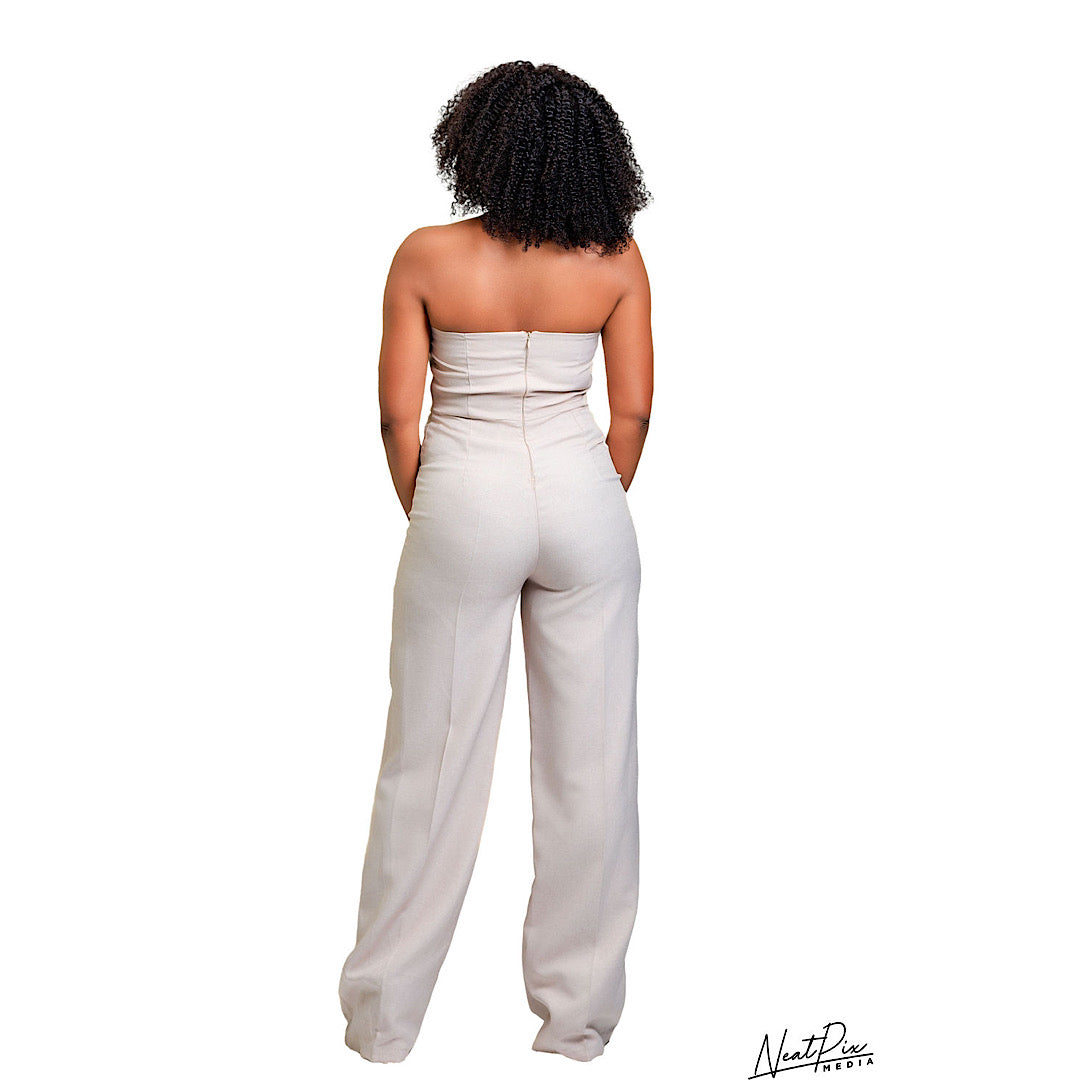 Baige armless jumpsuit