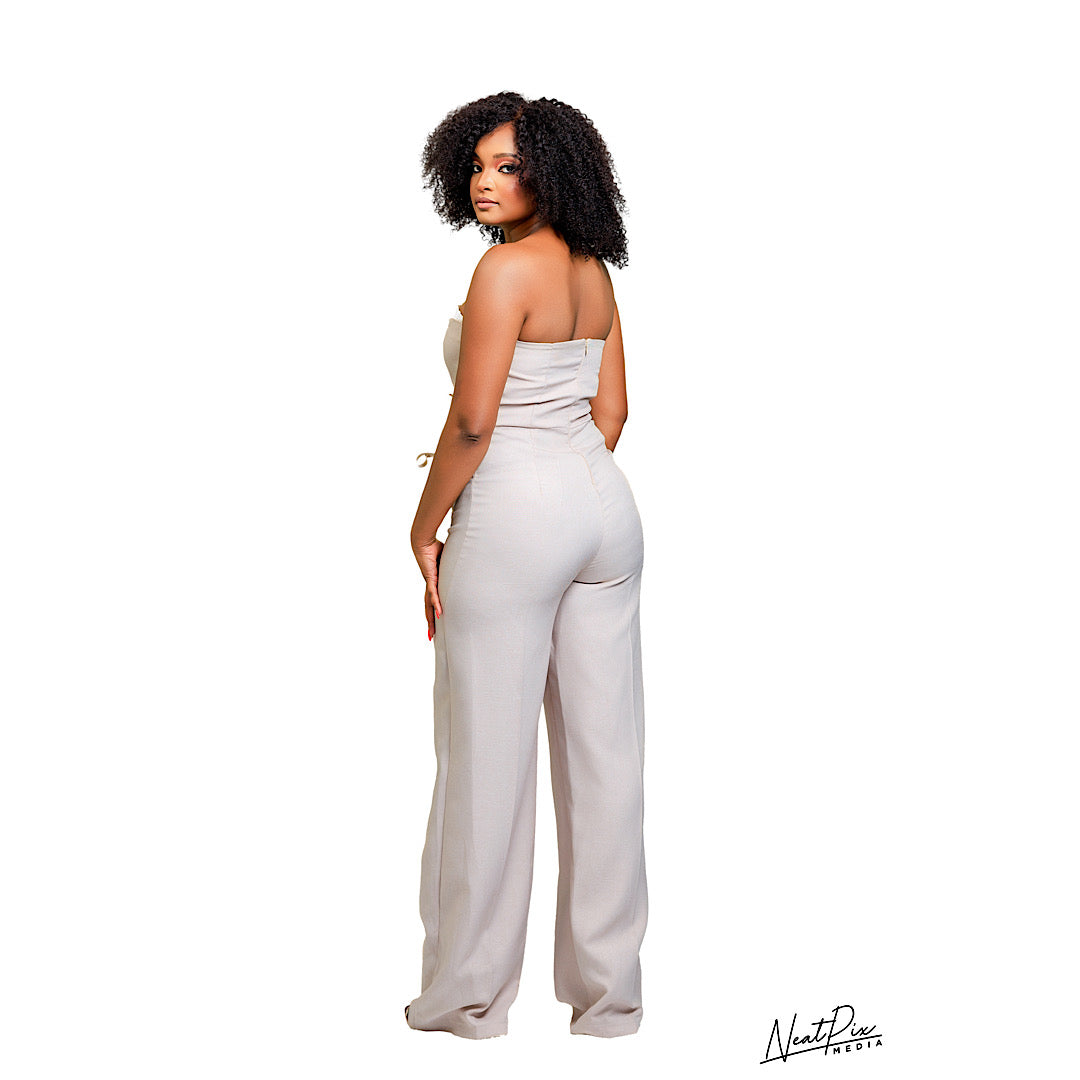 Baige armless jumpsuit