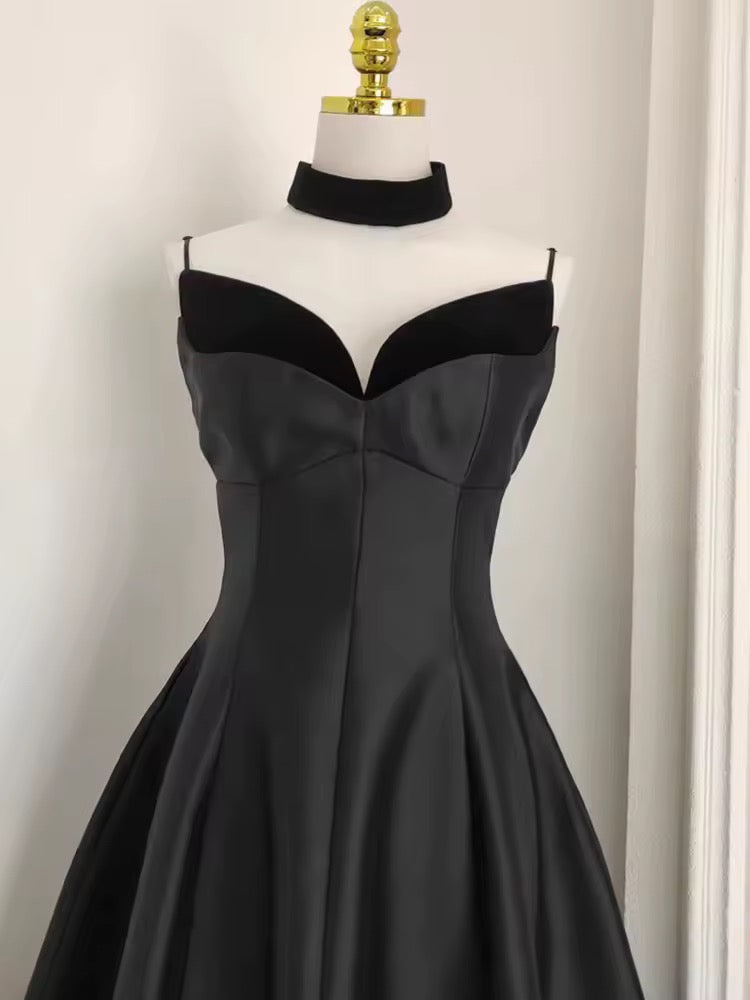 velvet strapless halter dress