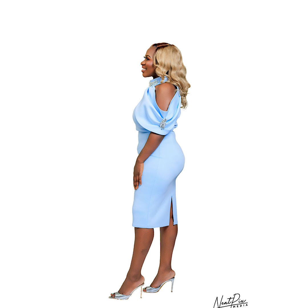 Sky blue diamond Dress