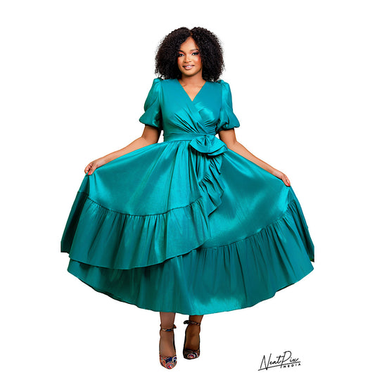 Green Midi Bow dress