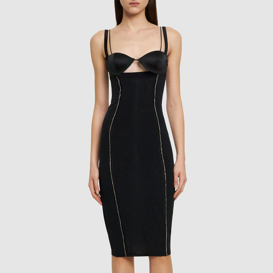 Tight Stretch Sling Dress Cocktail Dress Winter Black Inner